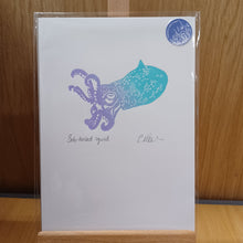 Load image into Gallery viewer, Bob-tailed Squid A5 Print - Purple/Green

