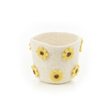 Load image into Gallery viewer, Handmade Felt Funky Floral Plant Pot
